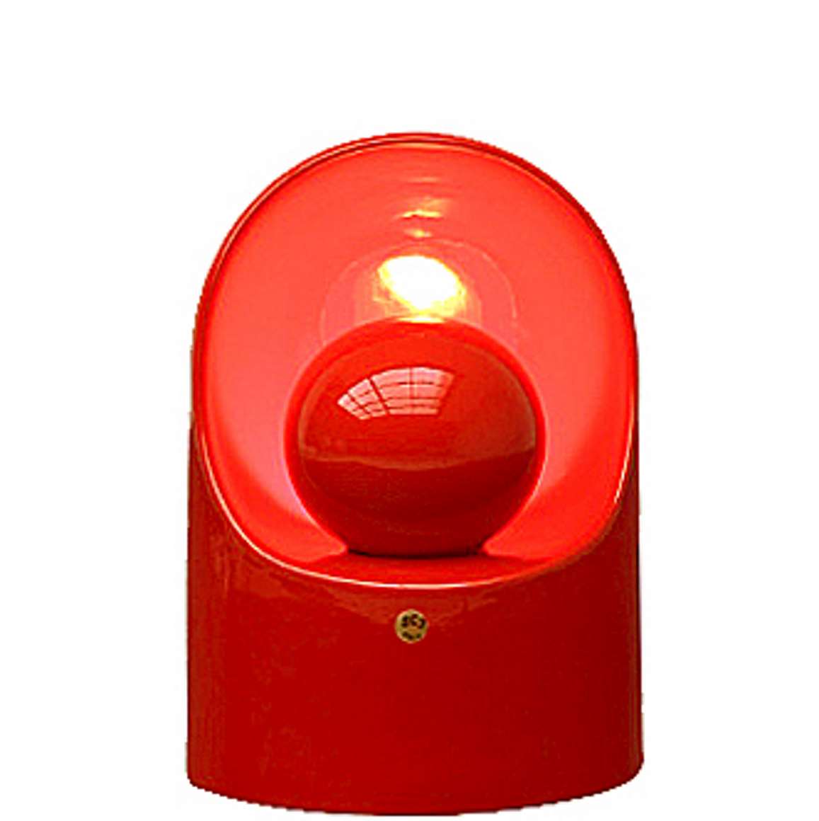 SC3 Venezia table lamp red glazed ceramics base & eclipse lampshade 1960s 1970s design Philips