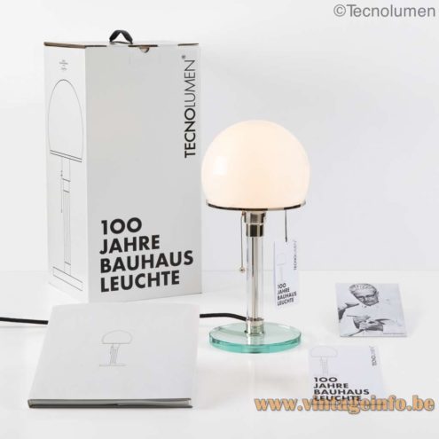 Wagenfeld Bauhaus table lamp 100 years edition + book Julia Bulk: Harmonious, Timeless, Round: The Modern Sphere
