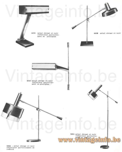 1960s adjustable Boulanger desk lamp 1960s catalogue picture model 4456 + other models Made in Belgium