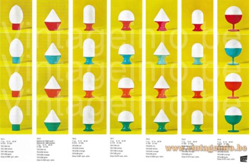 Cosack cone table lamp 1968-1969 catalogue picture models: 7911, 7912, 7913, 7914, 7915, 7916 & 7917 several colours E14 socket 40 watt