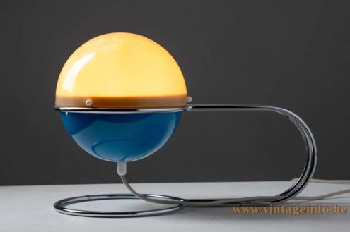Fog & Morup Formland table lamp blue turquoise version with a chrome tubular frame 1970 design: Sidse Werner & Leif Alring