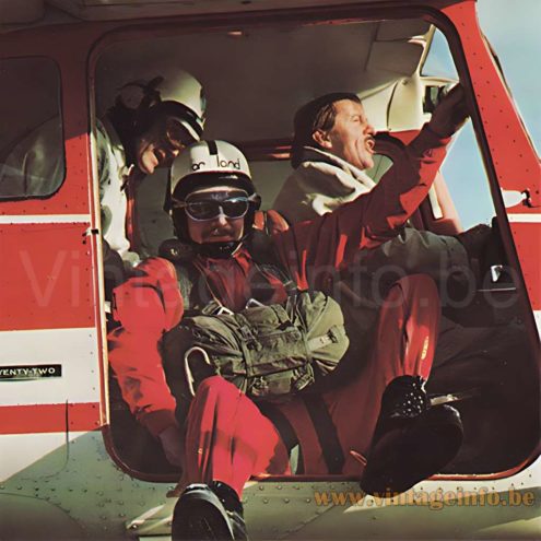 Fog & Morup Formland table lamp 1970s picture Sidse Werner & Leif Alring with Jo Hammerborg behind the controls of the plane