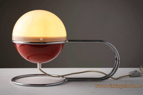 Fog & Morup Formland table lamp red version with a chrome tubular frame 1970 design: Sidse Werner & Leif Alring