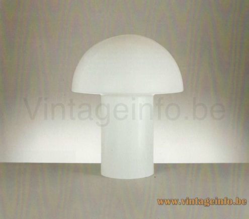 Peill+Putzler Lido table lamp 1988 catalogue picture complete white version