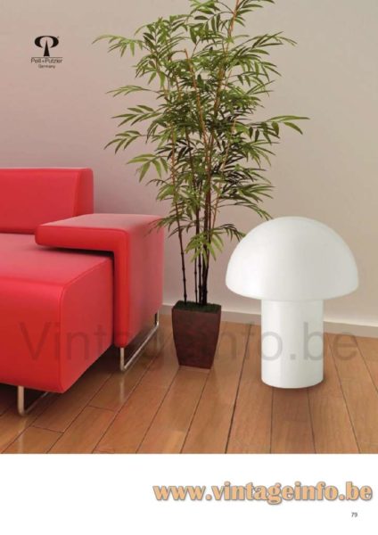 Peill+Putzler Lido table lamp 2014 catalogue picture complete white big version floor lamp