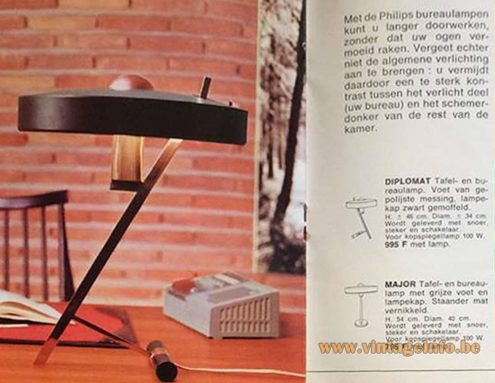 Philips Diplomat table lamp - 1960s publicity - advertisement 