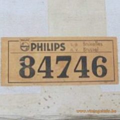 Philips Romeo Table Lamp - Sticker glued on the Box - Made in Brussels, Belgium