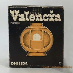 Philips Valencia table lamp black cube cardboard shipping box 1960s 1970s design The Netherlands