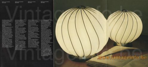 VeArt Loos table lamp 1970s catalogue picture table lamp models several sizes + Adolf Loos bio in Italian, German, French & English