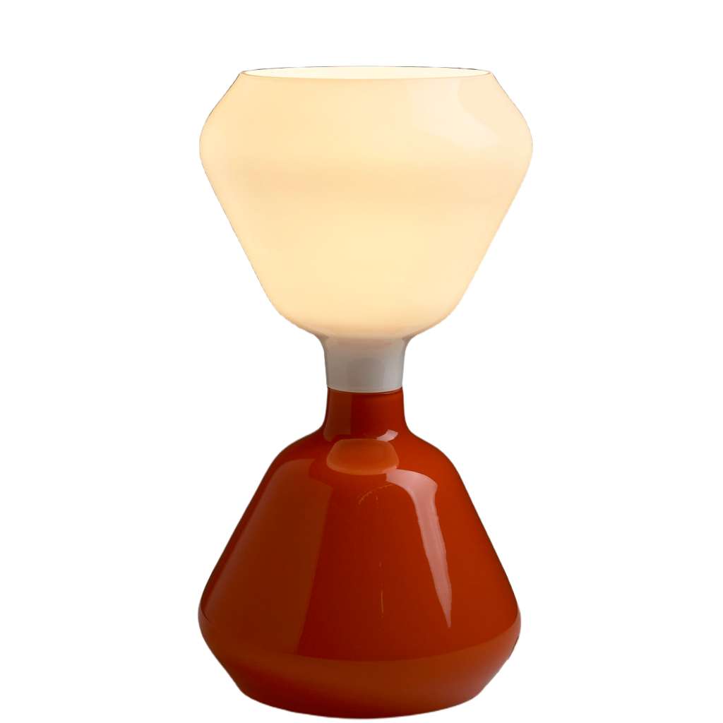 Vistosi L103 table lamp hand-blown hourglass style glass lampshade duo-tone colours 1960s design: Peter Pelzel Murano Italy