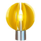 Ezio Zanobini Spicchio table lamp 1970 design T2 tidue production round brushed aluminium base adjustable clove flower style slats lampshade