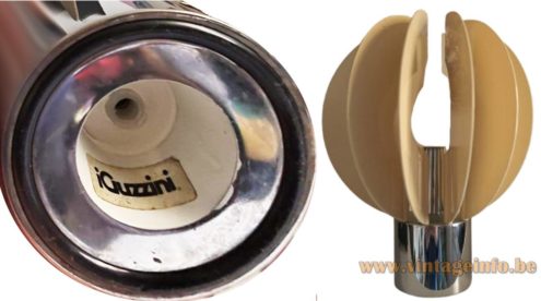 Ezio Zanobini Spicchio table lamp 1970s iGuzzini version chrome base plastic slats lampshade