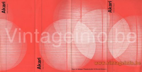 Akari Tripod floor lamp 1960s catalogue picture German leaflet Akari logos front page