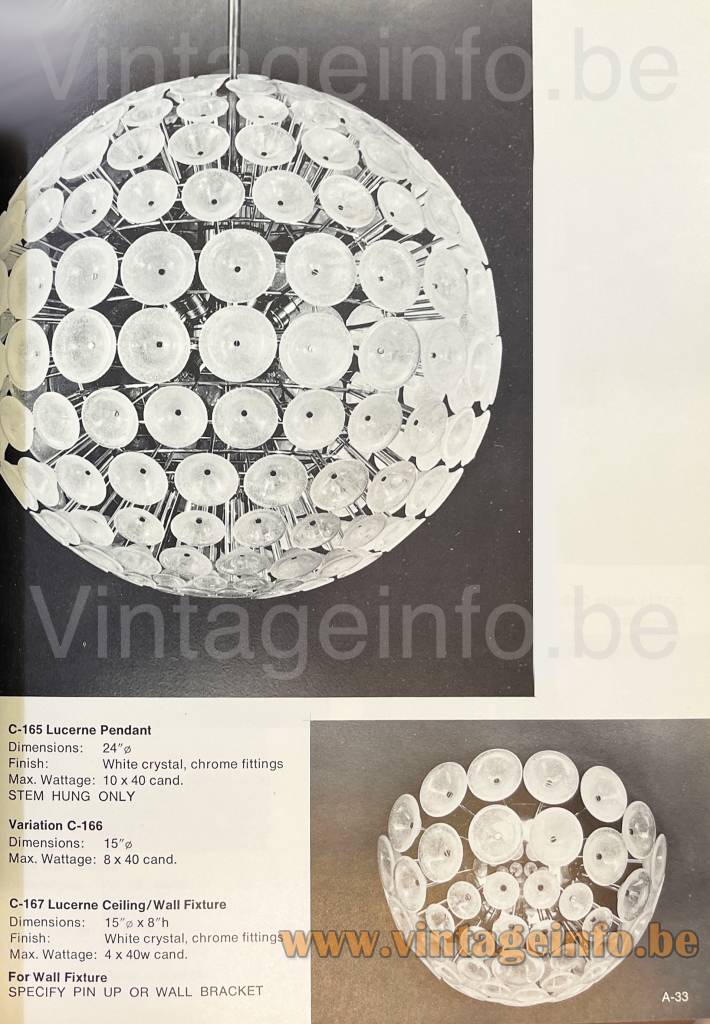 Cosack Bubble Glass Discs Chandelier – 1960s Koch + Lowy Catalogue Picture Cosack bubble glass discs chandelier 1960s Koch + Lowy catalogue picture Lucerne pendant & ceiling - wall fixture