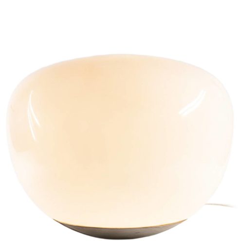 IKEA Jonisk floor lamp white plastic oval globe style lampshade silver bottom design: Carl Öjerstam Sweden made in China