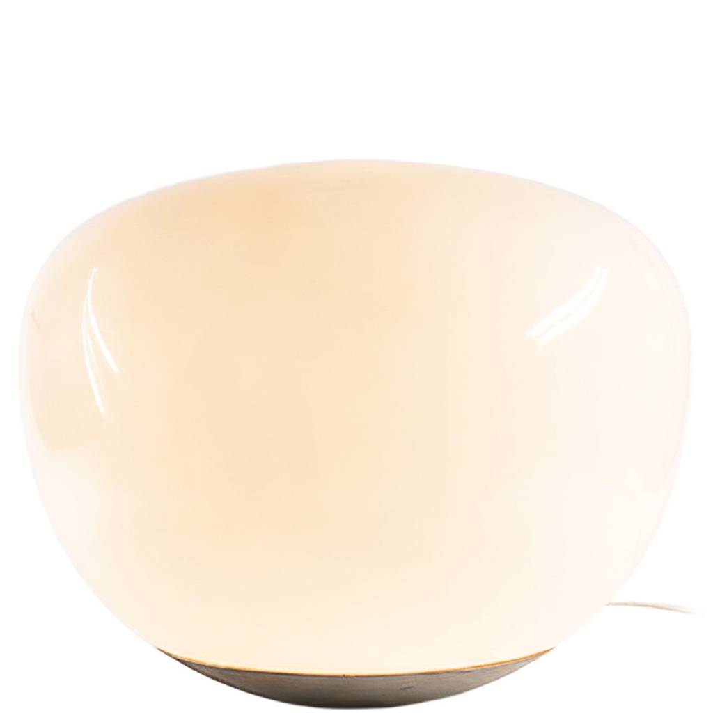 IKEA Jonisk floor lamp white plastic oval globe style lampshade silver bottom design: Carl Öjerstam Sweden made in China