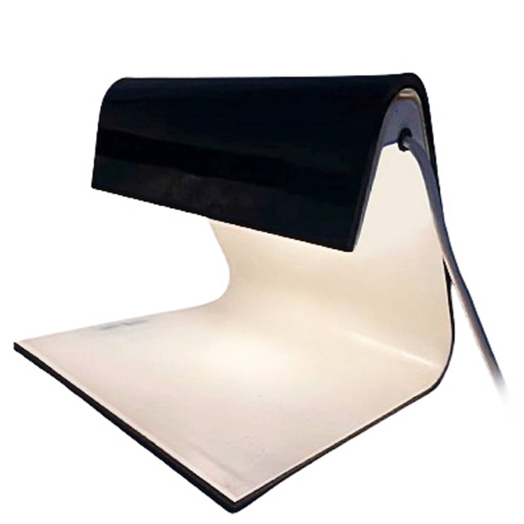 Stilnovo Studio desk lamp black & white folded acrylic base metal lampshade design: Marcello Cuneo 2 E14 lamp sockets