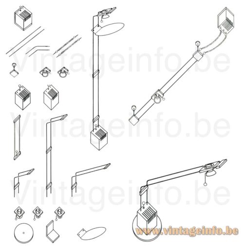LINKE.PLEWA.DESIGN Brillantleuchten TWI-LIGHT Halogen Lighting System sketches by Heico Linke & Jens Plewa in black & white Chinese ink
