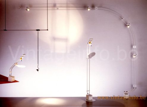 LINKE.PLEWA.DESIGN Brillantleuchten TWI LIGHT System modular lighting & desk lamps & wall lamps low voltage mechanism 1980s catalogue picture