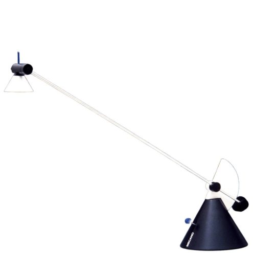 Linke.Plewa.Design Mecano desk lamp design: Heico Linke Jens Plewa Brillantleuchten Germany round conical base & lampshade thin rod halogen light bulb