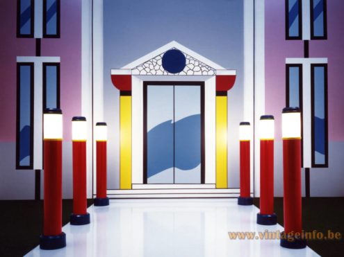 Linke.Plewa.Design Outdoor garden lamp 1987 design: Heico Linke Jens Plewa Brillantleuchten Germany colourfull driveway pole light park lane